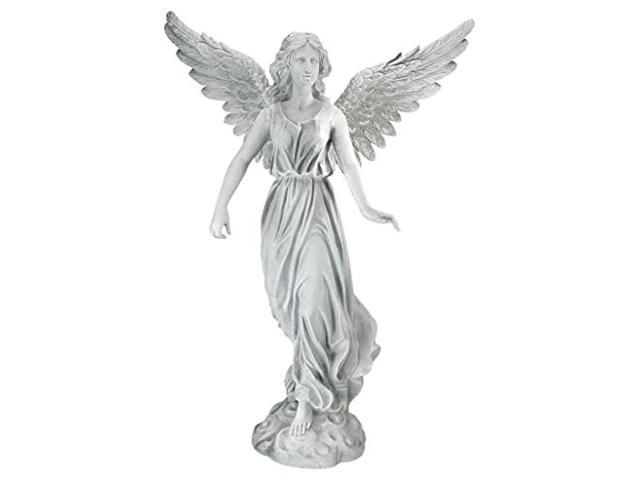 design toscano angel of patience statue, medium, 21 inch, polyresin, antique stone