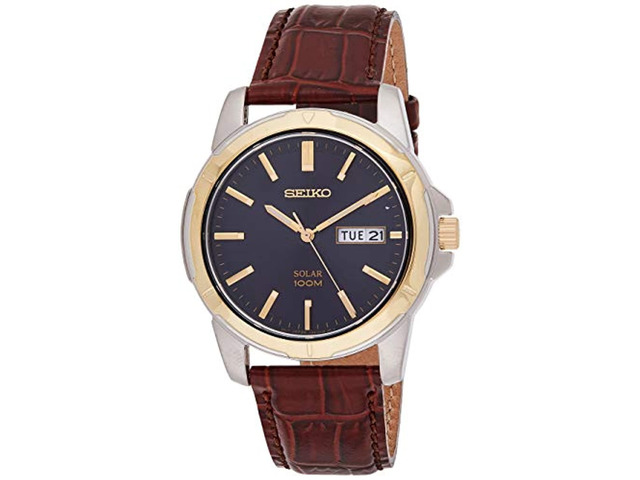 Seiko Solar Day/Date Window Blue Dial 