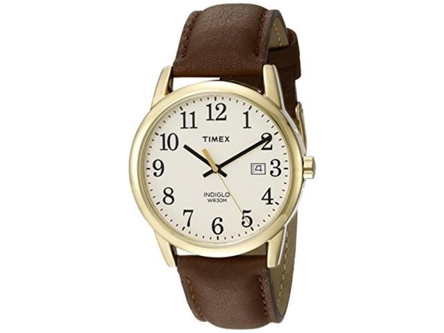 Timex Men's Easy Reader | Brown Leather Strap Gold-Tone Dial | Watch  TW2P75800 