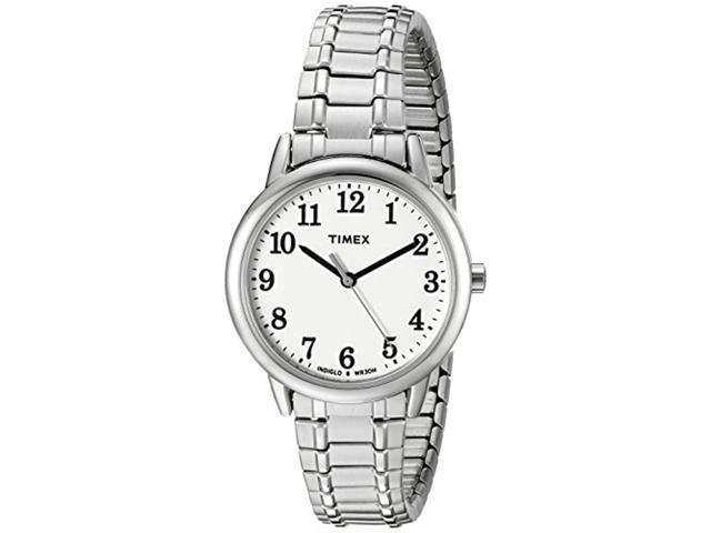 Timex Women Easy Reader | Silver-Tone w White Dial Indiglo Watch TW2P78500