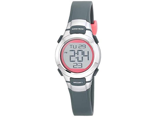 armitron sport women's quartz sport watch with resin strap, gray, 12 (model: 45/7012pgy)