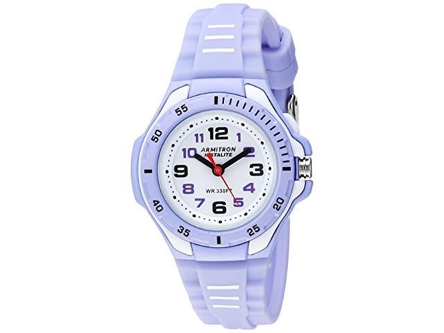 armitron sport women's 25/6433pur easy to read light purple silicone strap watch