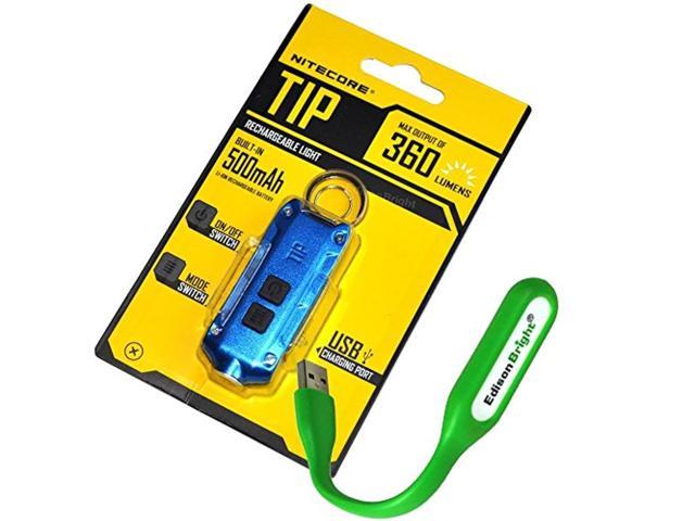 360 LUMENS USB RECHARGEABLE NITECORE TIP RECHARGEABLE KEYCHAIN LIGHT 