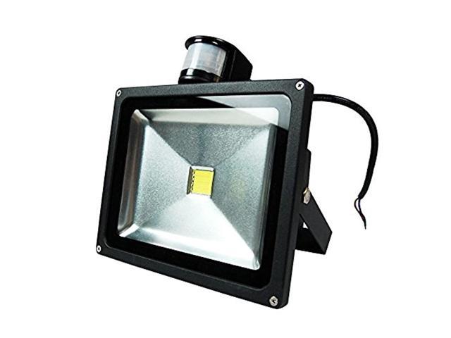 led pir floodlight black 50w daylight