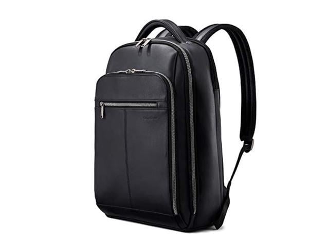 samsonite classic leather backpack, black, one size - Newegg.com