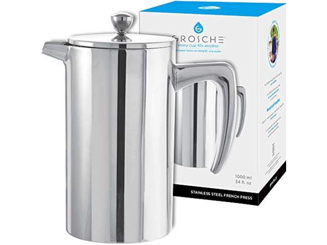 French Press Coffee Tea Maker Cafetiere Tools Stainless Steel Double Wall 