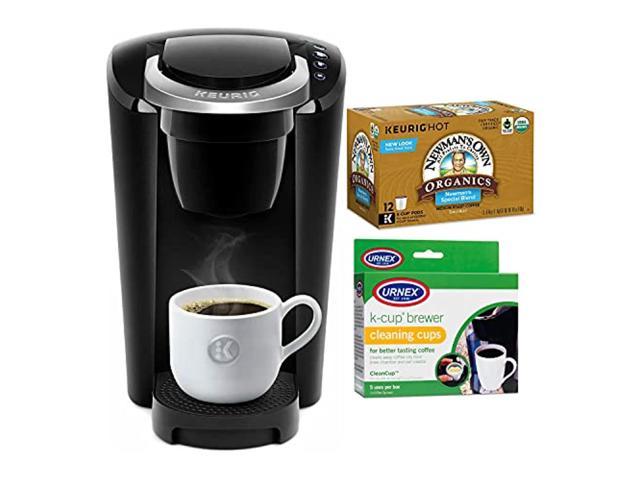 keurig k-compact single serve coffee maker with medium roast coffee k-cup (12-count) and cleaning cups bundle (3 items)