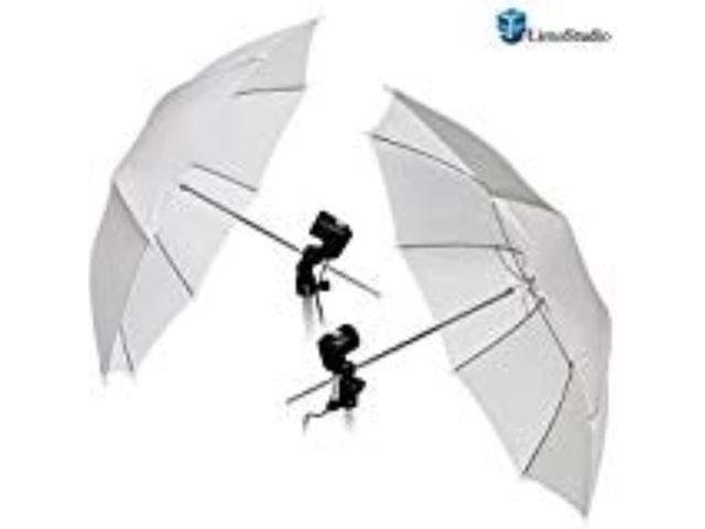 Photography Studio 52 White Umbrella Photo Reflector w/Bulb Holder Adapter