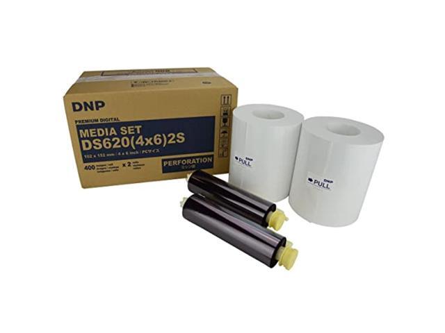 dnp ds620a perforated printer media, 4x6 roll, center perf, 400 prints per roll, 2-pack (total 