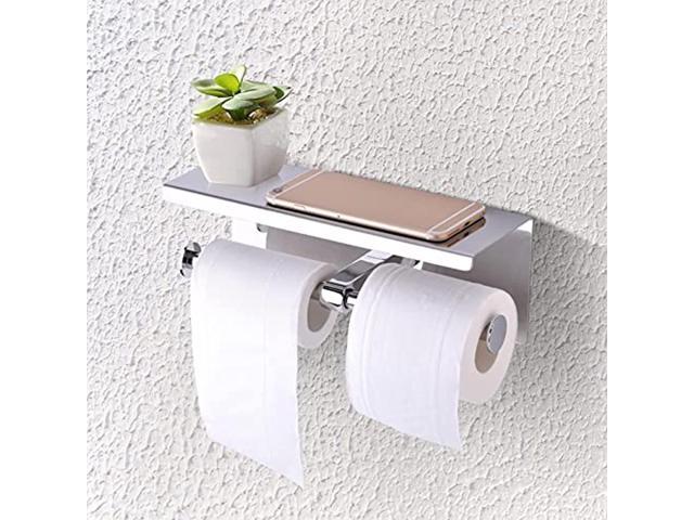Stainless Steel Bathroom Paper Roll Holder Toilet Tissue Rack Storage Shelf