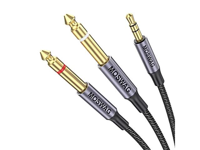 moswag 3.5mm 1/8" trs to 2 x 6.35mm 1/4" ts mono y cable 3.28ft/1meter