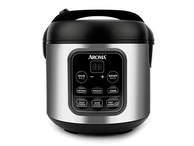 Photo 1 of *** POWERS ON *** aroma housewares arc-994sb rice & grain cooker slow cook, steam, oatmeal, risotto, 8-cup cooked/4-cup uncooked/2qt, stainless steel