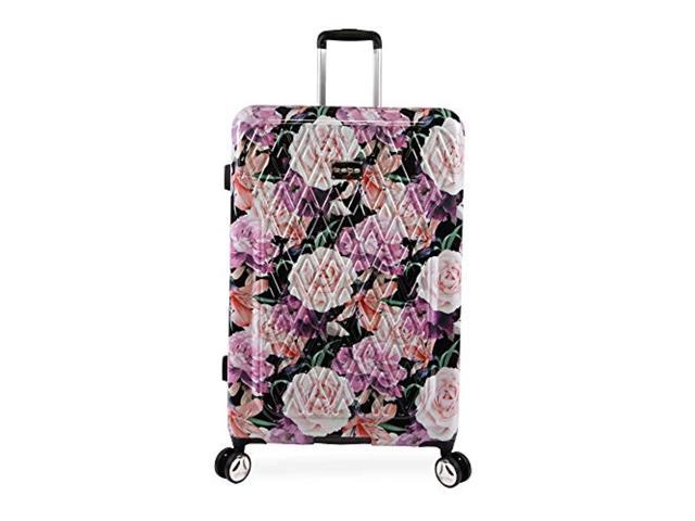 Photo 1 of bebe women's luggage marie hardside check in spinner, black floral print, one size