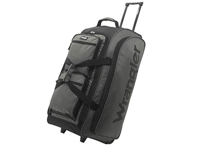 wrangler wesley rolling duffel bag, charcoal grey, large 30-inch -  