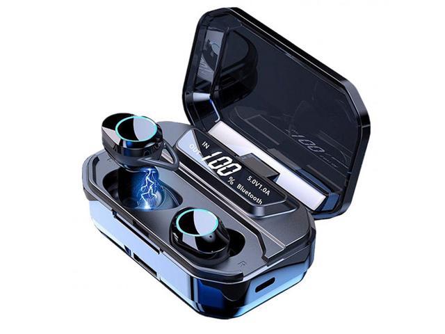 Abelanja True Wireless Earbuds Bluetooth 5.0 Headphones, IPX7 Waterproof Earphones for Sports, 110H Playtime w/ 3300mAh Charging Case, 3D Stereo Audio Touch Control in-Ear Headset w/Mic