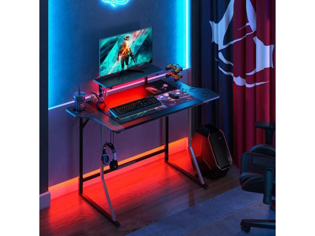 Gaming Desk 47 Inch Home Office PC Computer Table  Workstation w/ RGB LED Lights 