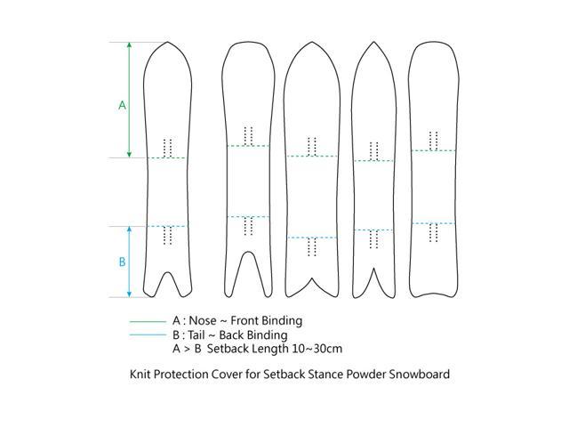 MONS Powder Snowboard Protection Soft Cover for Board Bag with Binding Open Scratch-Resistant Open 