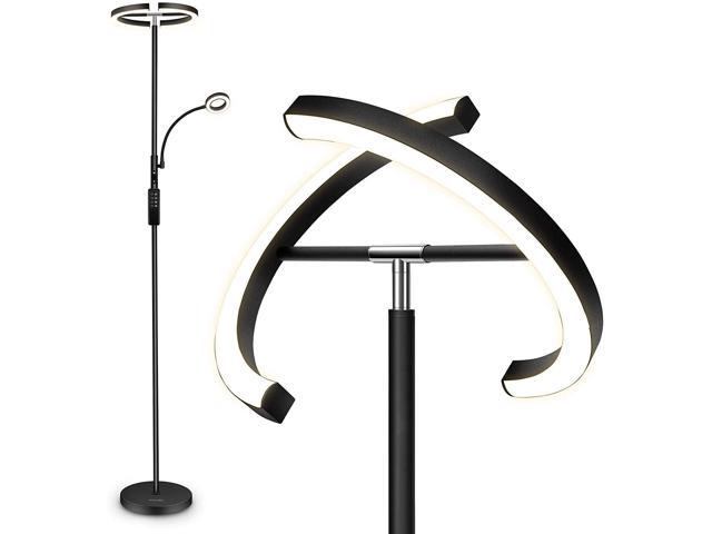 Fimei Floor Lamp Modern Led Rotatable With Reading Light Standing Stepless Dimming And 3000k 6000k Color Temperature Touch Remote Control Black Newegg Com Fimei Floor Lamp Modern Led Rotatable, Dimming Black White Floor Lamp Modern Rgb Remote