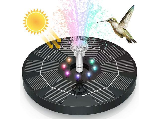 Photo 1 of AISITIN 3.5W LED Solar Fountain for Birdbath, Solar Water Fountains with 3000mAh Battery 6 Nozzles, Solar Powered Fountain Pump Solar Fountain for Garden Birdbath Pond Pool Fish Tank Outdoor