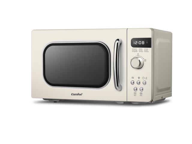 COMFEE' AM720C2RA-_A Retro Countertop Microwave Oven with Compact Size,  Position-Memory Turntable, Sound On/Off Button, Child Safety Lock and ECO Mo