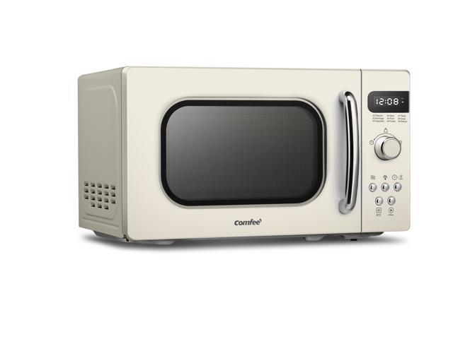 Comfee Microwave Oven Pricot Cream Retro Style Countertop Microwave Oven  with 9 Auto Menus, Position-Memory Turntable, Eco Mode, and Sound On/Off 