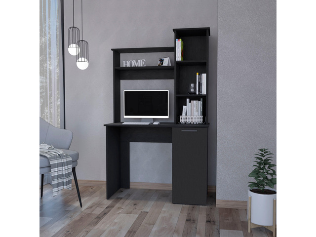 Rumford Computer Desk with Hutch and 3-Tier Storage Shelves