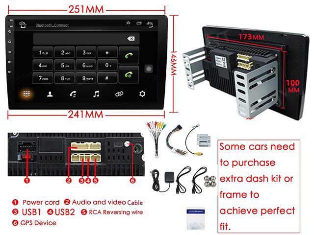 Binize 10.1 Inch Double Din Android 9.1 Car Stereo Radio Multimedia