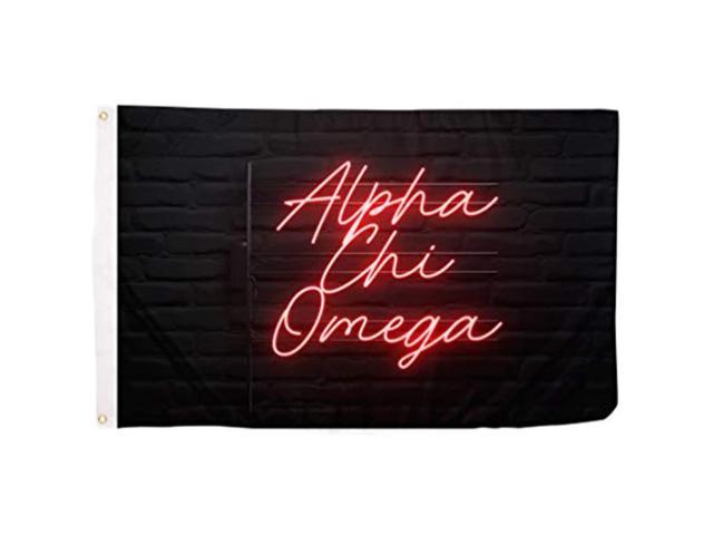 Alpha Chi Omega Axo Sorority Flag Banner 3 Feet X 5 Feet Sign Decor (Flag - Neon Sign)