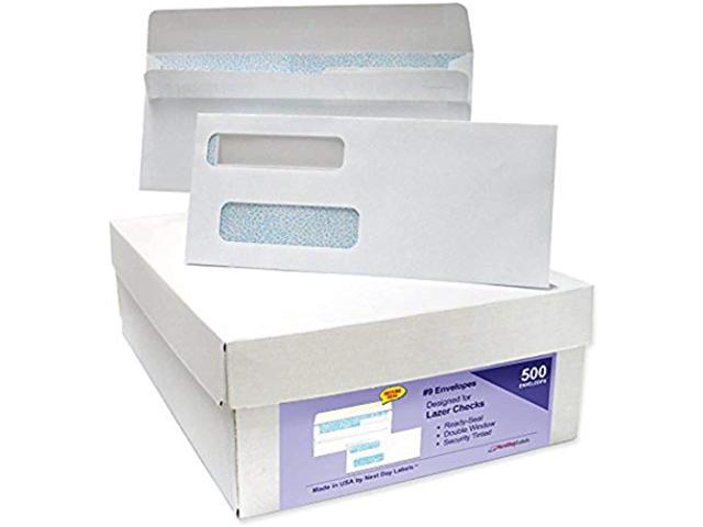 250 Double Window Security Gummed Check Envelopes Compatible for QuickBooks #8900 