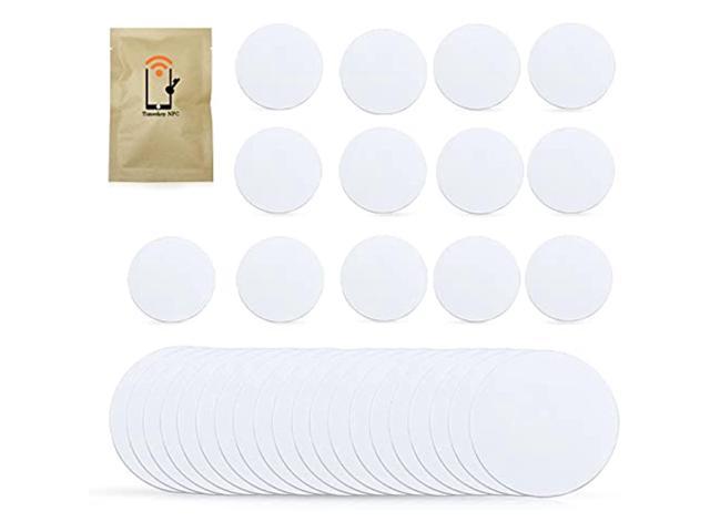 Compatible TagMo Amiibo and All NFC Enabled Mobile Phones & Devices 25pcs NTAG215 NFC Cards White NFC tag Blank PVC Waterproof NFC Chip Tags with 504 Bytes Memory Rewritable 