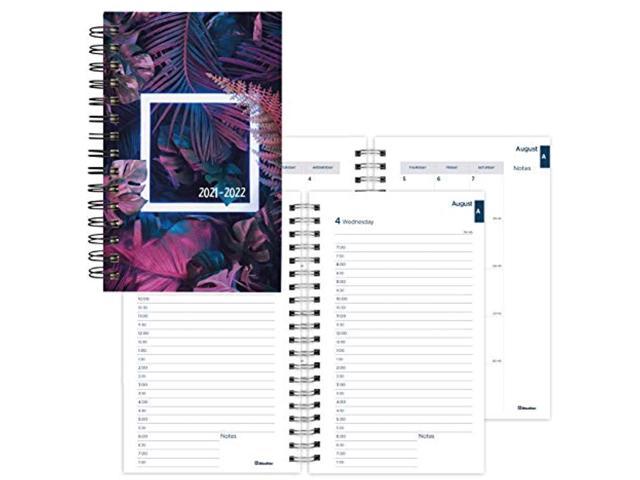 Black August 2020 to July 2021 Twin-Wire Binding CA201.BLK-21 Blueline Academic Daily Planner 8 X 5 Inches 