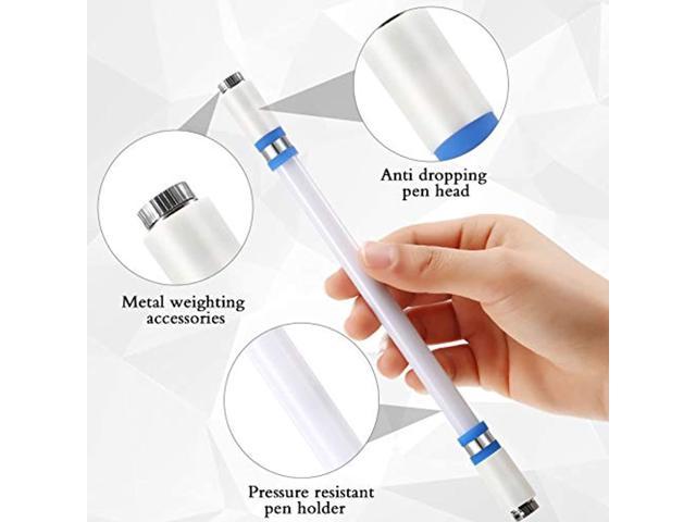 Black,Simple Style No Pen Refill 2 Pieces Spinning Rotating Pen LED Rolling Finger Rotating Pen Anti Slip Coating Spinning Pen Spinning Ballpoint Pen for Student Entertainment 