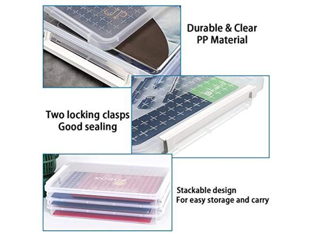 3 Deck Clear A4 File Box, Stackable Portable Project Case, Desk File  Container Holder, Office School Supplies Documents Paper Organizer Plastic  Magazine Storage Box 