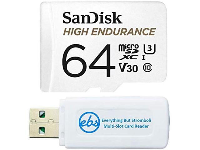 1 56 SanDisk 64GB High Endurance Video Card MicroSDXC for Dash Cams Works with Garmin Mini Bundle with Everything But Stromboli SD & Micro SD Card Reader 66W Dash Cameras SDSQQNR-064G-GN6IA