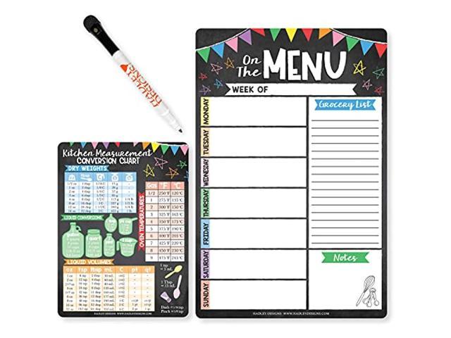 Includes Gr Magnetic Menu Dry Erase Weekly Meal Planner Board For Refrigerator 