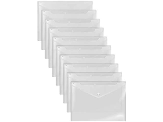 Clear Reusable Plastic Envelopes with Snap Closure, Plastic Document  Holders, 13 x 9 XL Size for Letter Paper, 30 Pack, by Better Office  Products, Poly File Envelopes, Clear, 30 Pack