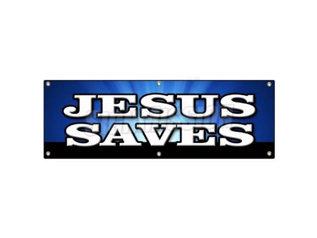 JESUS SAVES Advertising Vinyl Banner Flag Sign Many Sizes CHURCH SUNDAY 