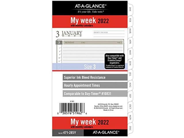 2021 Daily Planner Refill by AT-A-GLANCE 3-3/4 x 6-3/4 Size 3 063-125Y-21 