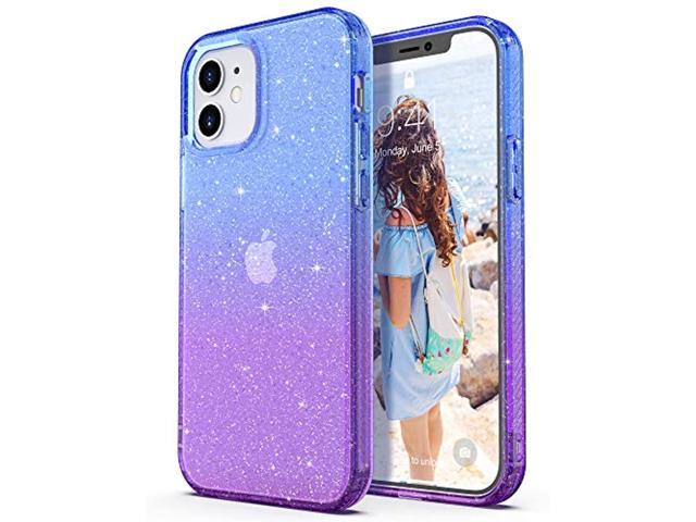 Compatible With Iphone 12 Case Clear Glitter Iphone 12 Pro Cover Sparkle Bling Soft Tpu Women Girls Shockproof Protective Phone Case Designed For Iphone 12 Iphone 12 Pro 6 1 Inch Purple Newegg Com