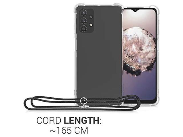 Black/Transparent Clear Transparent TPU Cell Phone Cover with Neck Cord Lanyard Strap kwmobile Crossbody Case Compatible with Samsung Galaxy A51