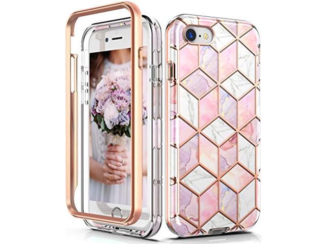 Case For Apple Iphone 8 Case Iphone 7 Case Iphone Se Case Iphone 6s 6 Case Dual Layer Cute Marble Design Tpu Pc Heavy Duty Anti Scratch Shockproof Protective Phone Case Pink Rose Gold Newegg Com