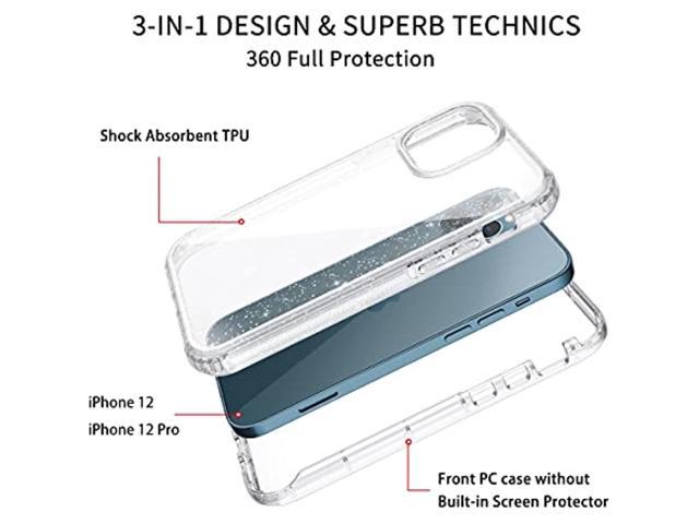 Hekodonk Compatible with iPhone 12 Case iPhone 12 Pro Case,Clear Design Glitter TPU Bumper Protective Silicone Shockproof Flexible Anti-Scratch Cover for Apple iPhone 12/12 Pro 6.1 2020 Shiny Crystal 