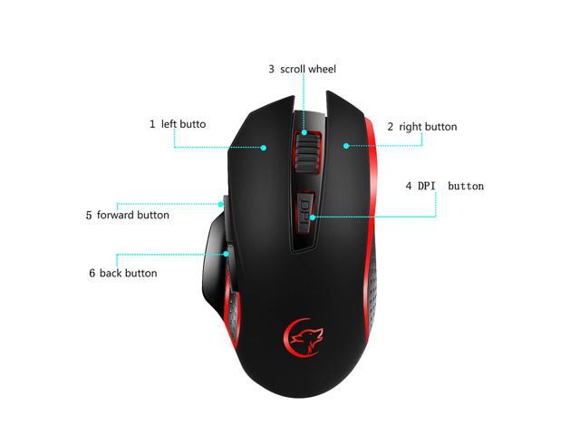 Wireless Gaming Mouse,large-size ,Ergonomic Hand Grips,6 Buttons Gamer ...