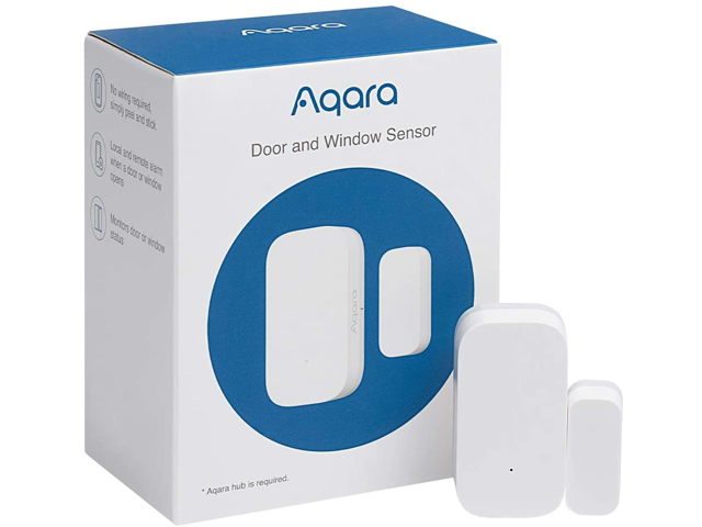 Aqara Door and Window Sensor, REQUIRES AQARA HUB, Zigbee Connection, Wireless Mini Contact Sensor for Alarm System and Smart Home Automation, Compatible with Apple HomeKit, Alexa, Works With IFTTT
