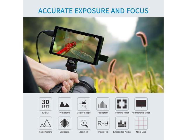 FEELWORLD CUT6 6 Inch Recording Monitor Field Camera DSLR USB2.0 ...