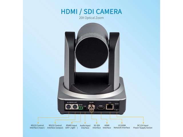 FEELWORLD POE20X Simultaneous 3G SDI HDMI IP PTZ Camera 20X Optical ...