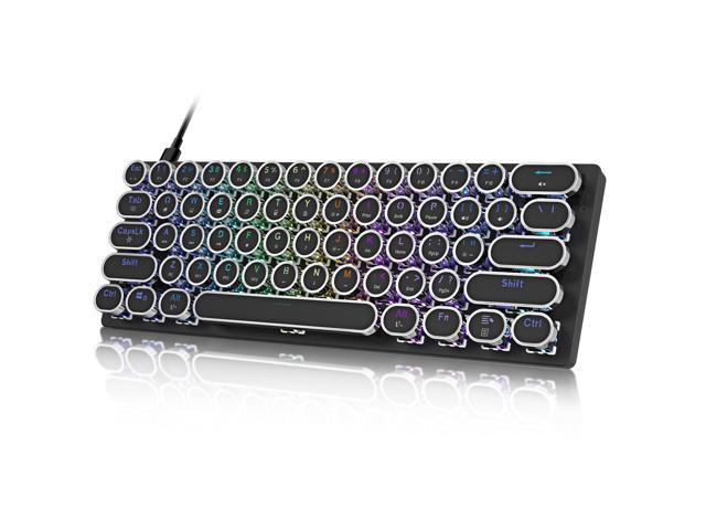 60% Gaming Keyboard STOGA Wired Mini Compact RGB LED Backlit Computer Keyboard, Round Keycap for PC Gamer/Office