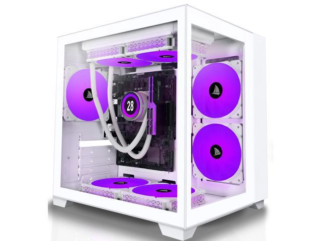 KEDIERS PC CASE Micro-ATX Mid Tower Case Tempered Glass Gaming Computer ...