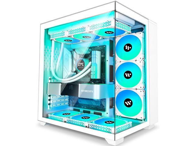 KEDIERS White PC Case 9 ARGB Cases Fans, Mid Tower ATX Gaming Computer ...