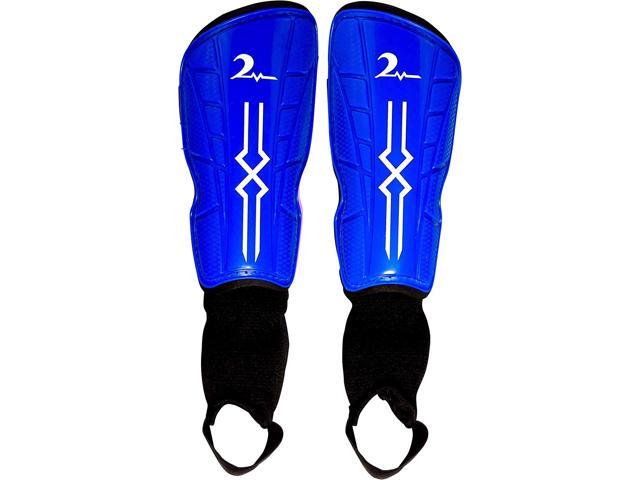 Kids Soccer Shin Guards with Adjustable Straps Ages 4-7. Blue